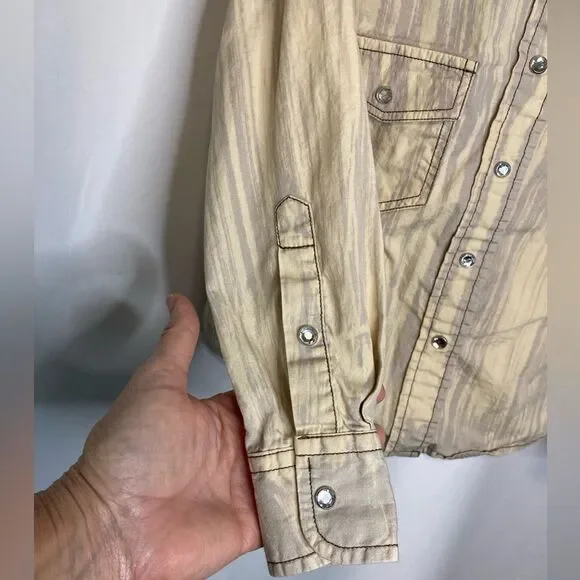 Cowgirl Hardware Shirt Small Turquoise Blue Pearl Snap Western Rodeo Embroidered - Picture 2 of 10